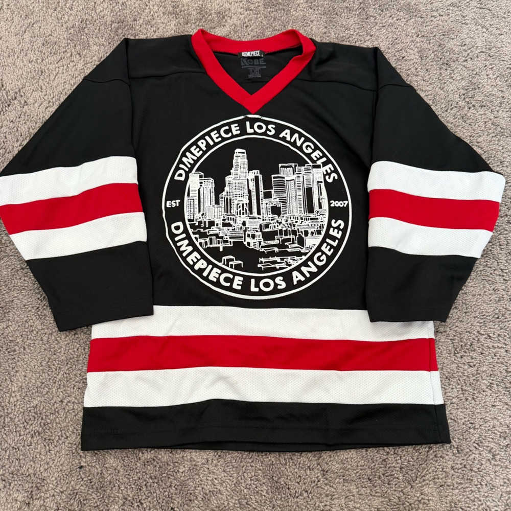 Dimepiece Black and Red Hockey Jersey